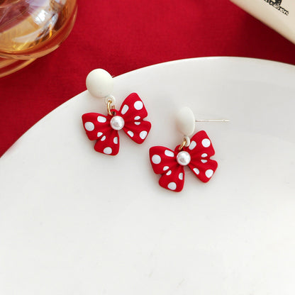 Joyful Bow Love Stud Earrings-Jewearrings