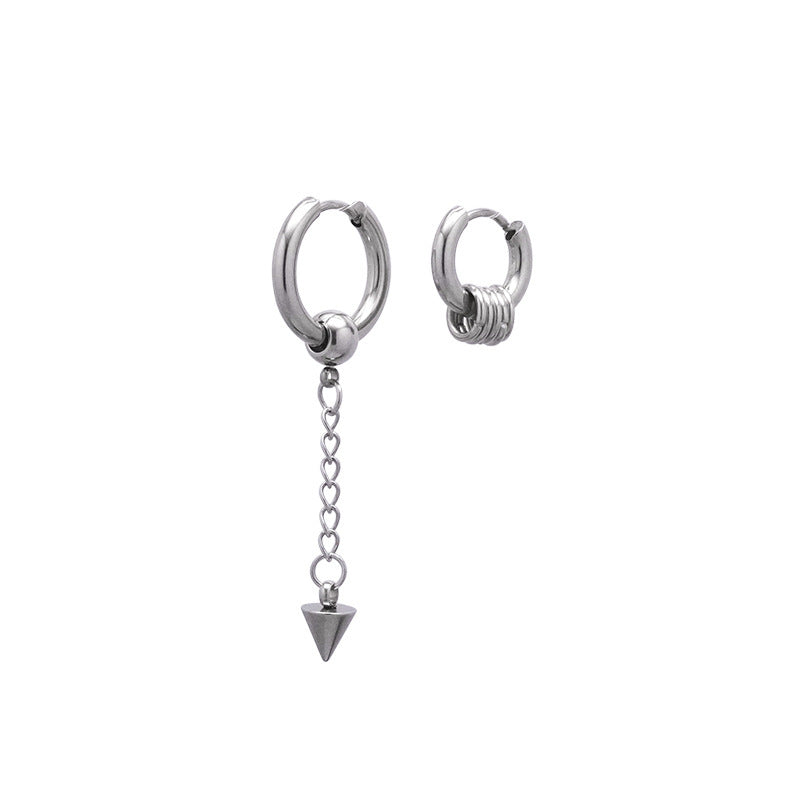 Korean Style Sterling Silver Men's And Women's Cold Wind Earrings-Jewearrings