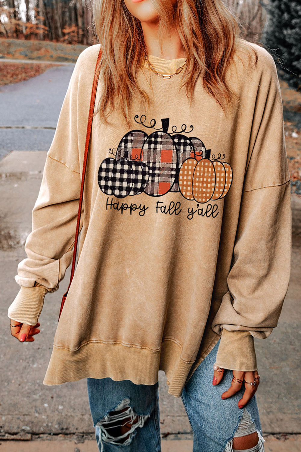 HAPPY FALL Y'ALL Graphic Sweatshirt-Jewearrings