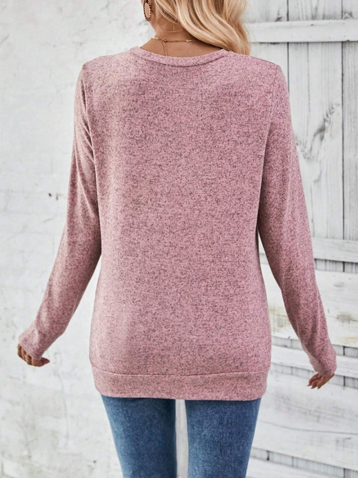 Round Neck Long Sleeve T-Shirt-Jewearrings