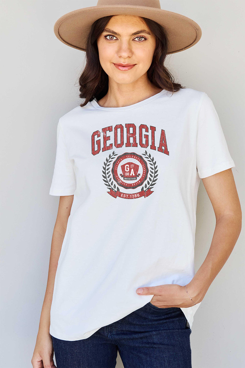 Simply Love Full Size GEORGIA Graphic T-Shirt-Jewearrings