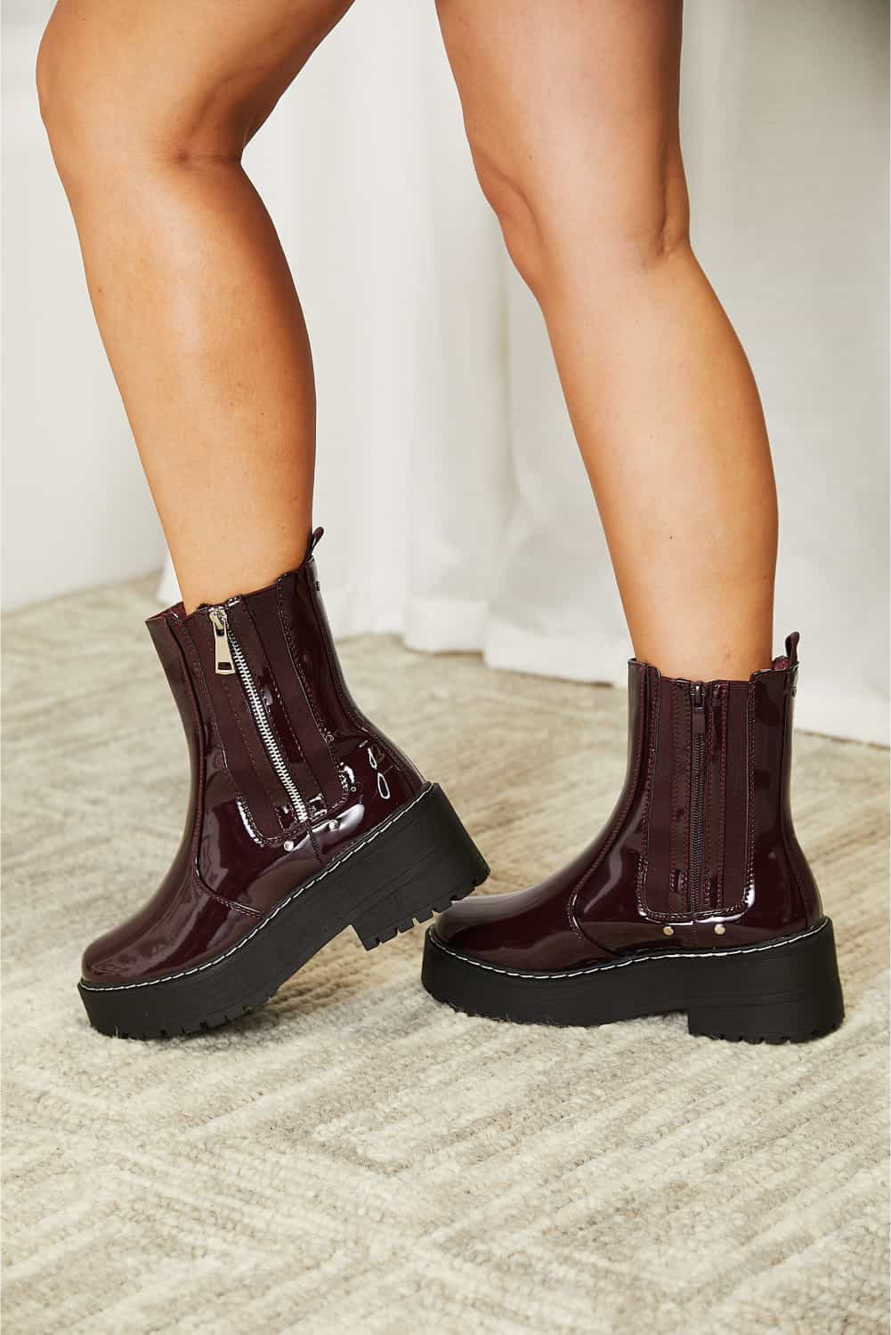 Forever Link Side Zip Platform Boots-Jewearrings