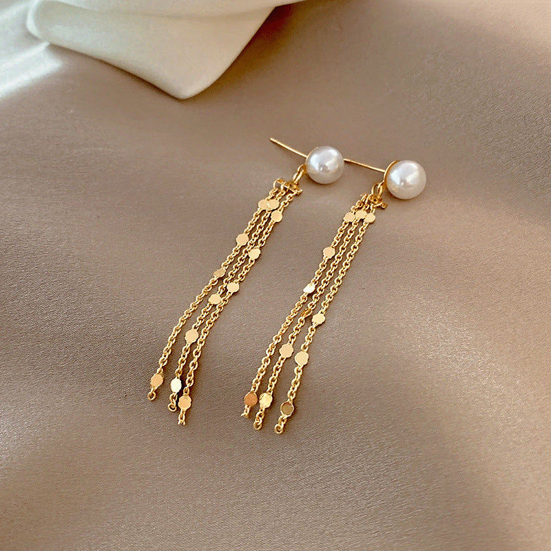 Simple Tassel Temperament Opal Earrings-Jewearrings