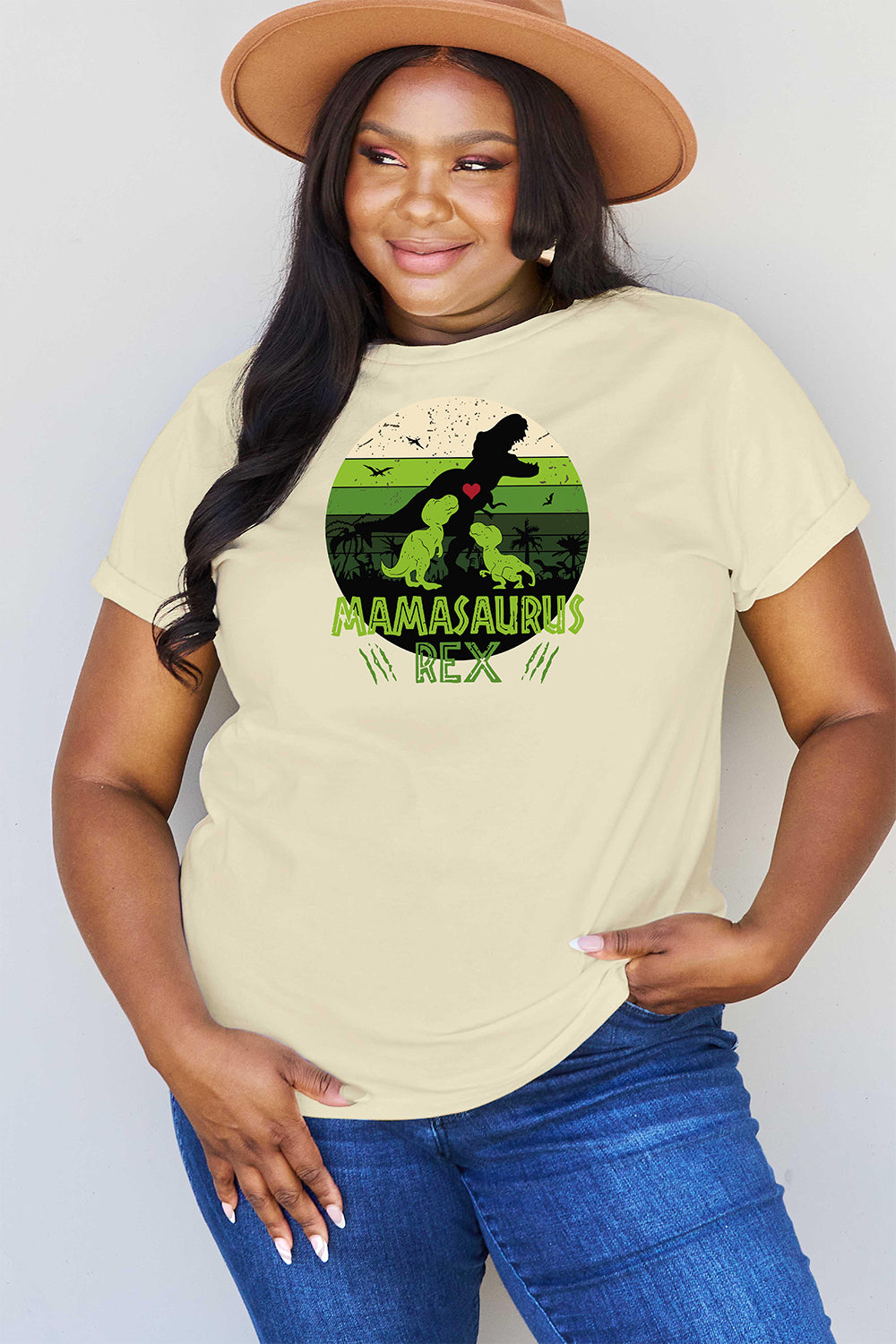 Simply Love Full Size MAMASAURUS REX Graphic T-Shirt-Jewearrings