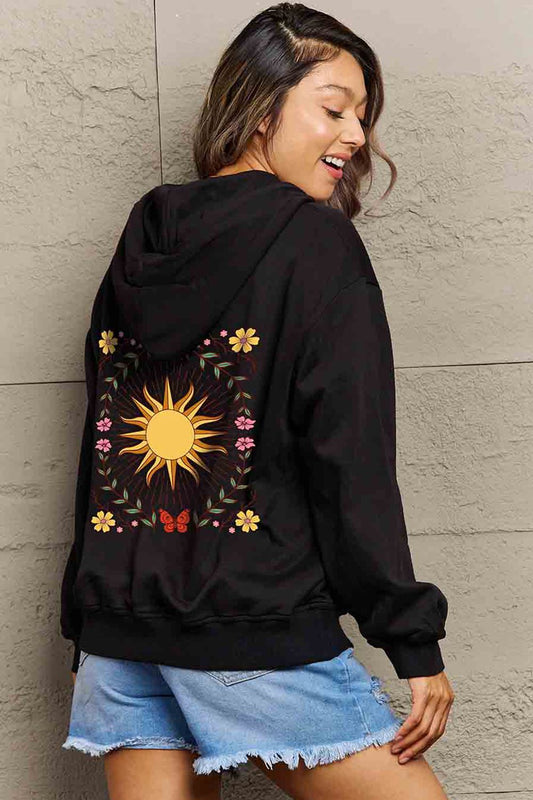 Simply Love Simply Love Full Size Sun Graphic Hooded Jacket-Jewearrings