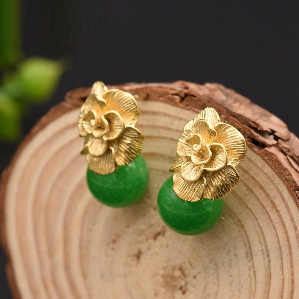 Pearl High-quality Jade European And American Retro Earrings-Jewearrings