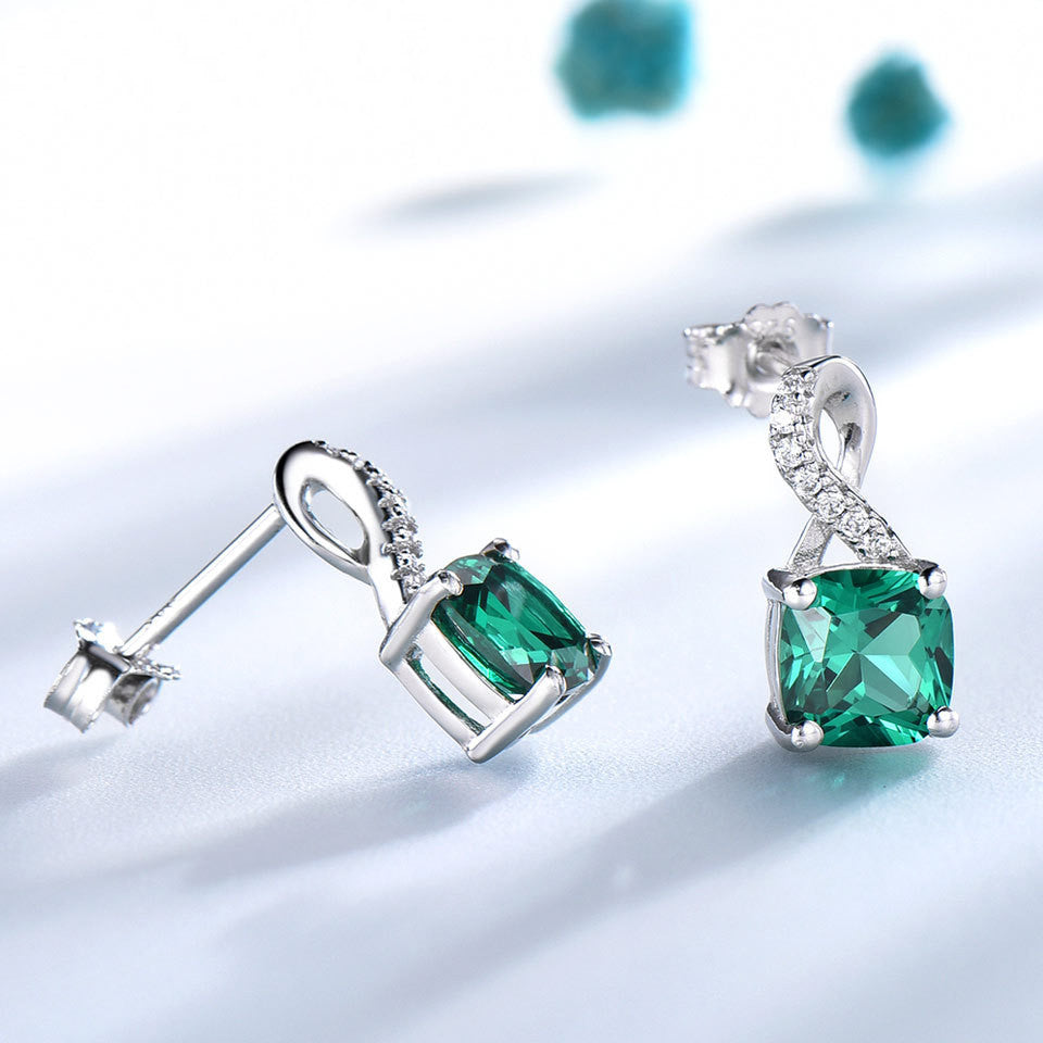 Emerald Drop Earrings With Diamonds-Jewearrings