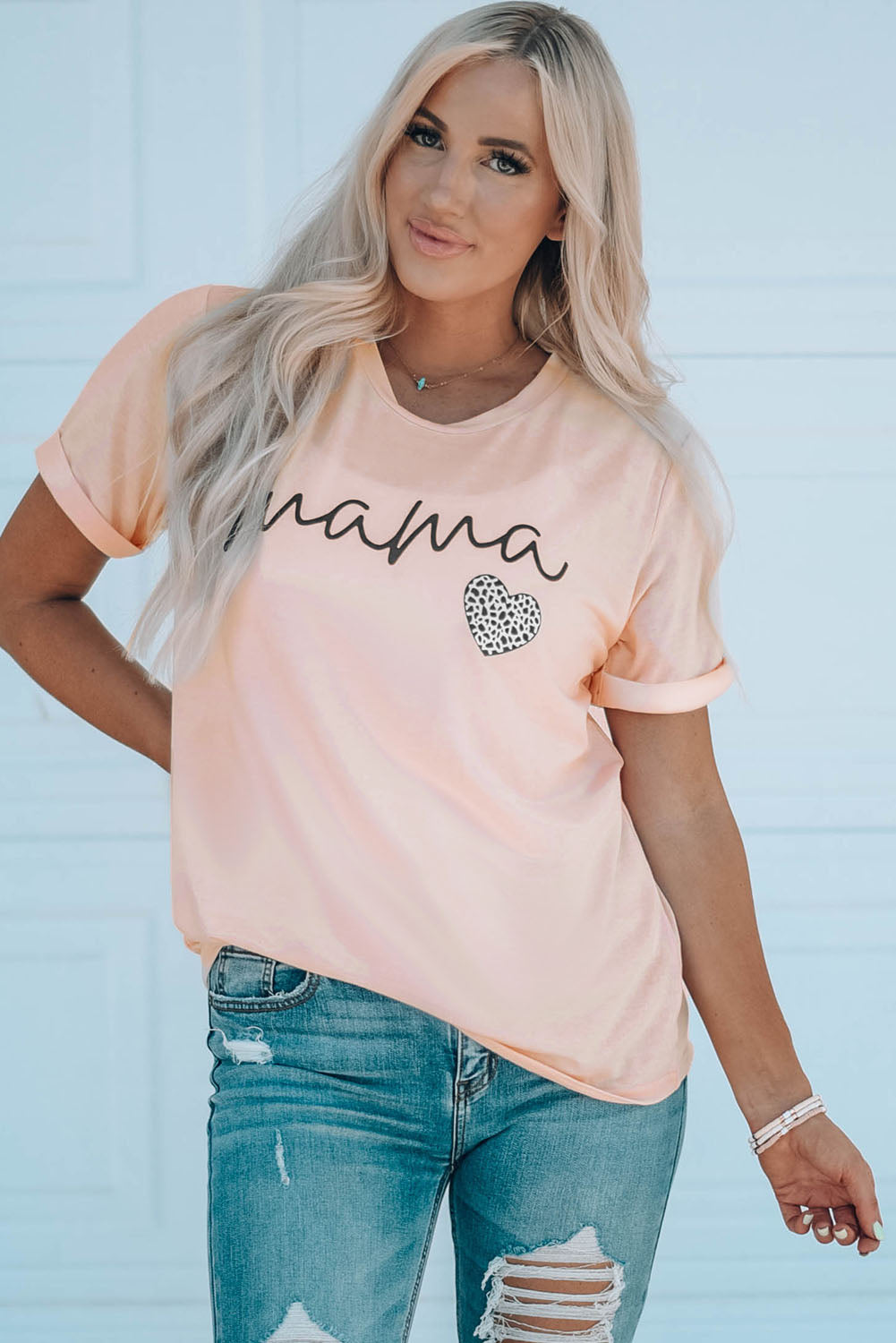 MAMA Heart Graphic Tee Shirt-Jewearrings