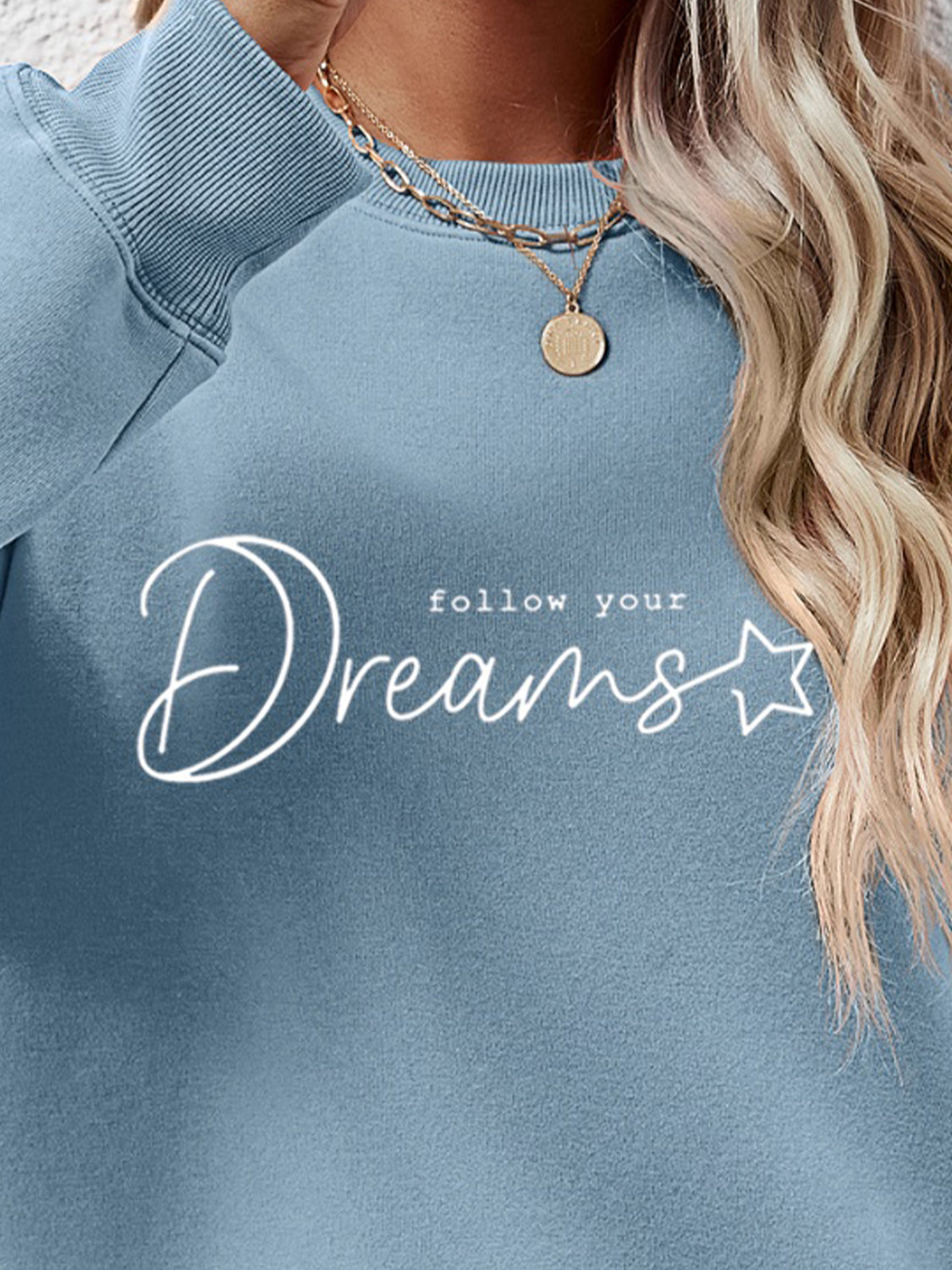 FOLLOW YOUR DREAMS Graphic Sweatshirt-Jewearrings