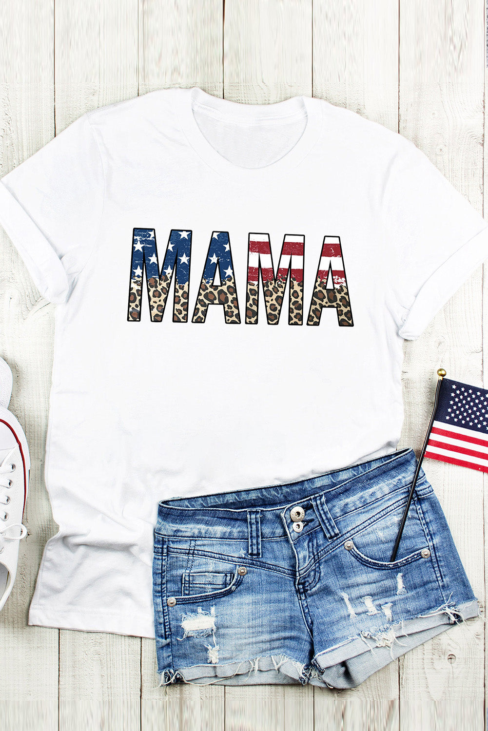 MAMA Round Neck Short Sleeve T-Shirt-Jewearrings