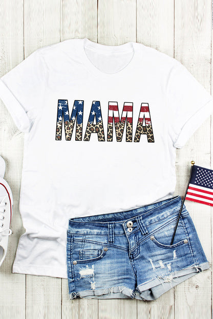 MAMA Round Neck Short Sleeve T-Shirt-Jewearrings