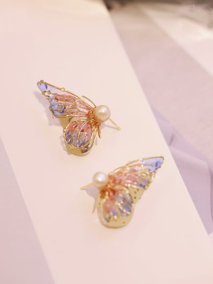 Summer New Product Butterfly Female Sterling Silver Stud Earrings-Jewearrings