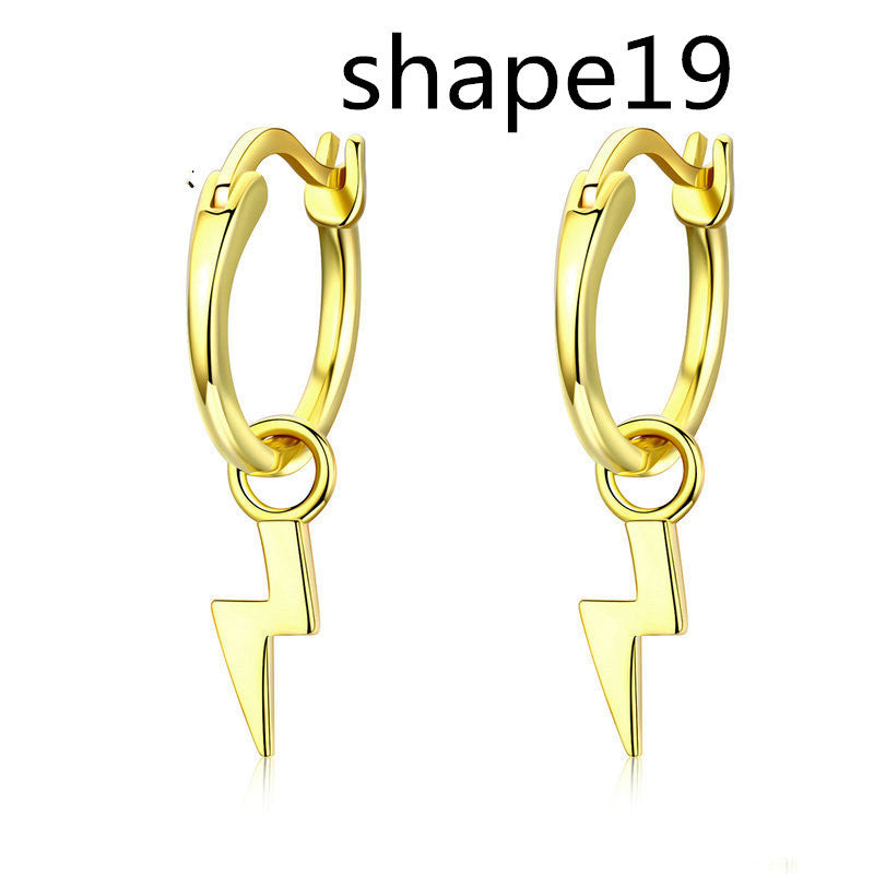 S925 Sterling Silver Simple Colorful Zircon Female Line Earrings-Jewearrings