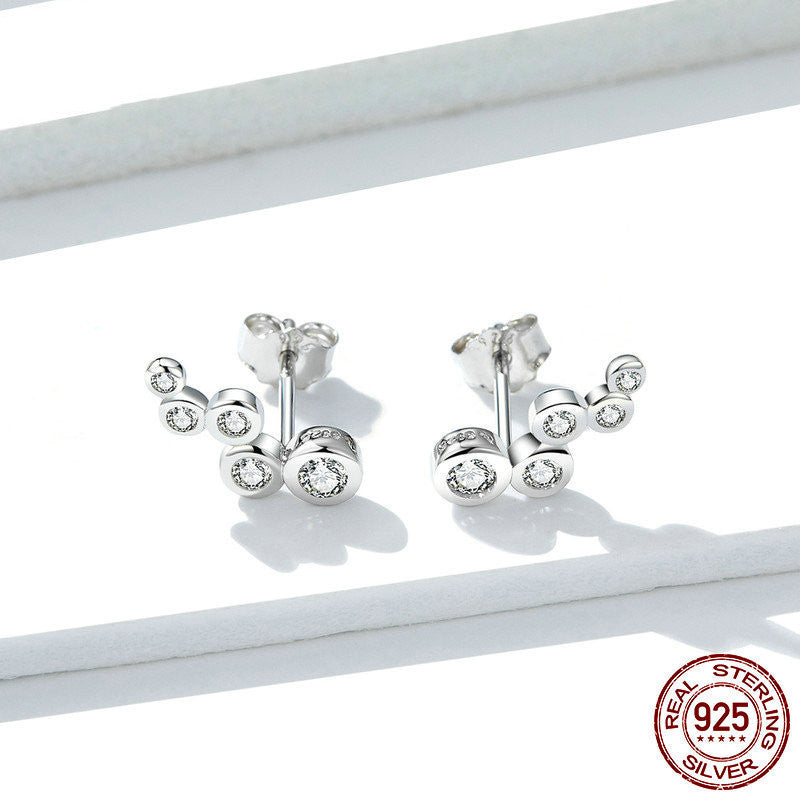 Women's Simple White Gold Plated Earrings With Diamonds-Jewearrings