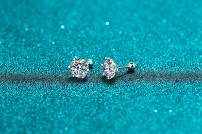 Earrings 925 Sterling Silver High-grade Six-claw Moissanite Earrings-Jewearrings