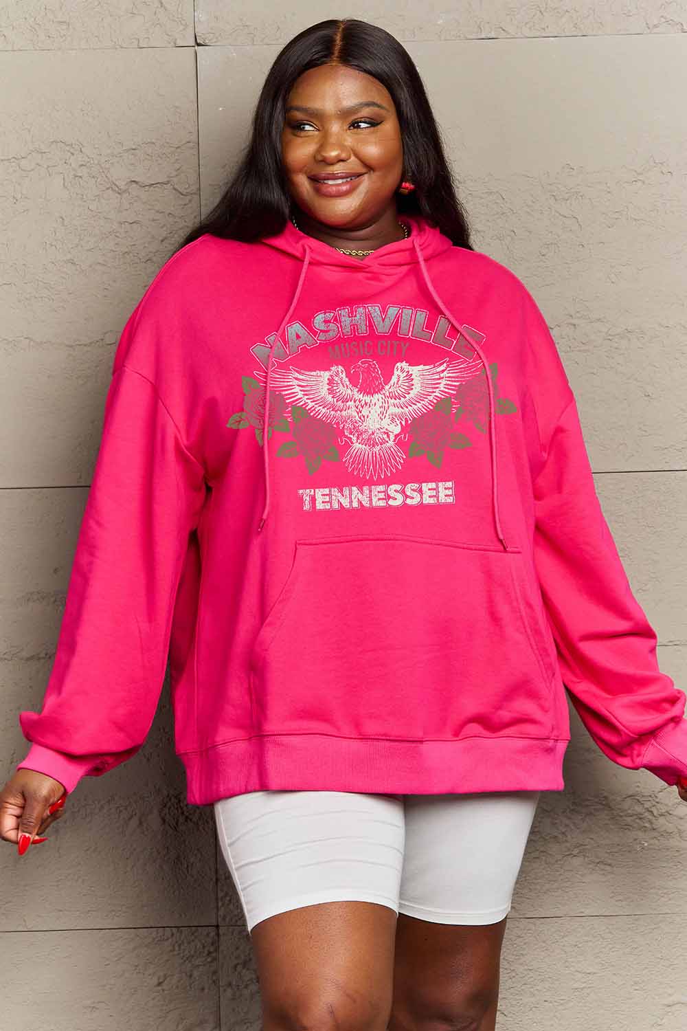 Simply Love Full Size NASHVILLE TENNESSEE Graphic Hoodie-Jewearrings