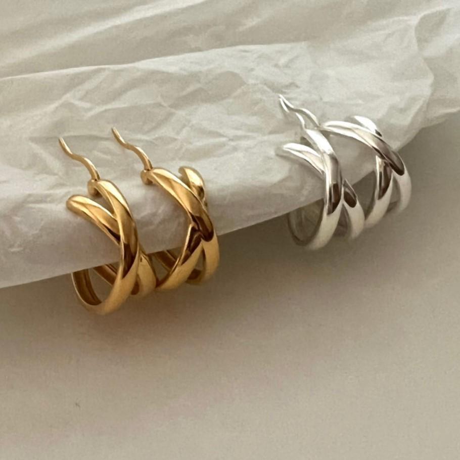 Sterling Silver Simple Knotted Earrings Statement-Jewearrings