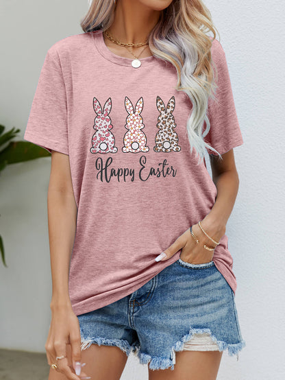 HAPPY EASTER Graphic Short Sleeve Tee-Jewearrings