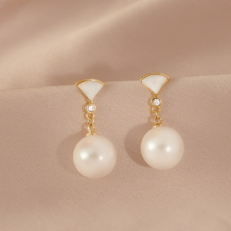 Pearl Earrings Female Summer Light Luxury Niche Design Earrings-Jewearrings