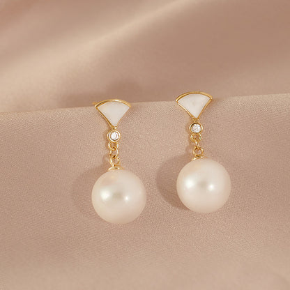 Pearl Earrings Female Summer Light Luxury Niche Design Earrings-Jewearrings