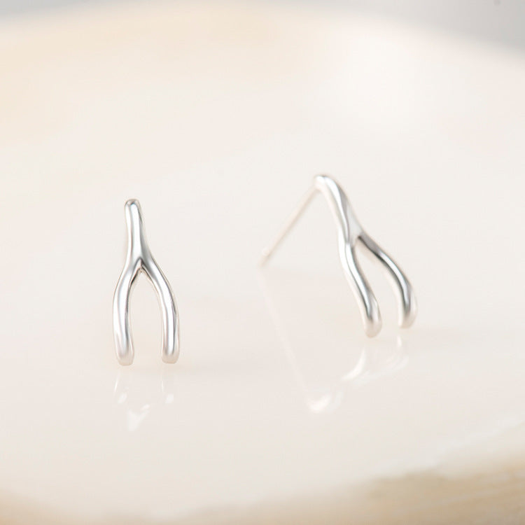 Simple And U-shaped Ear Acupuncture Temperament Silver Earrings-Jewearrings