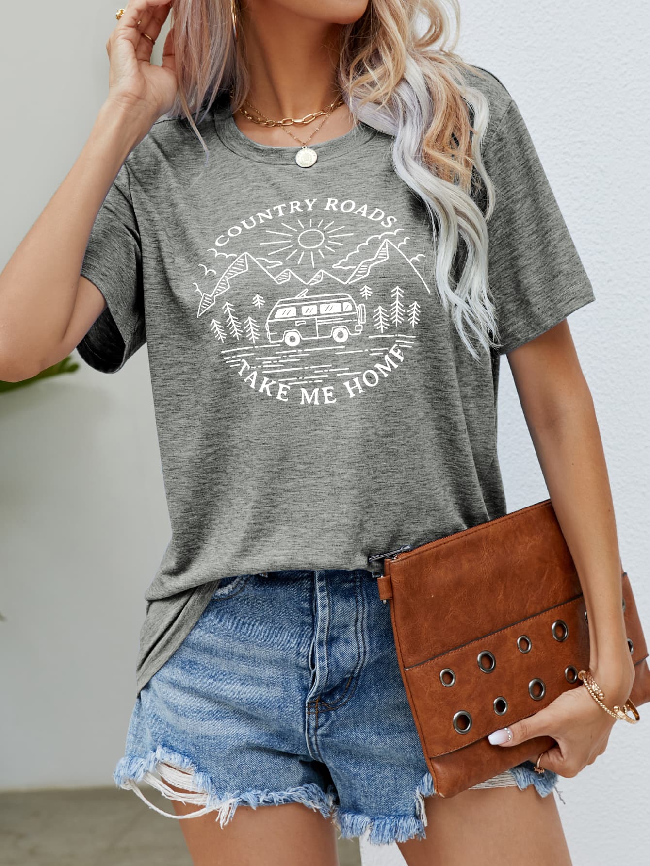 COUNTRY ROADS TAKE ME HOME Graphic Tee-Jewearrings