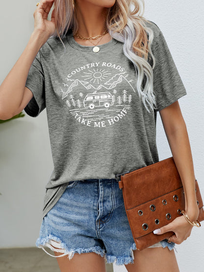 COUNTRY ROADS TAKE ME HOME Graphic Tee-Jewearrings