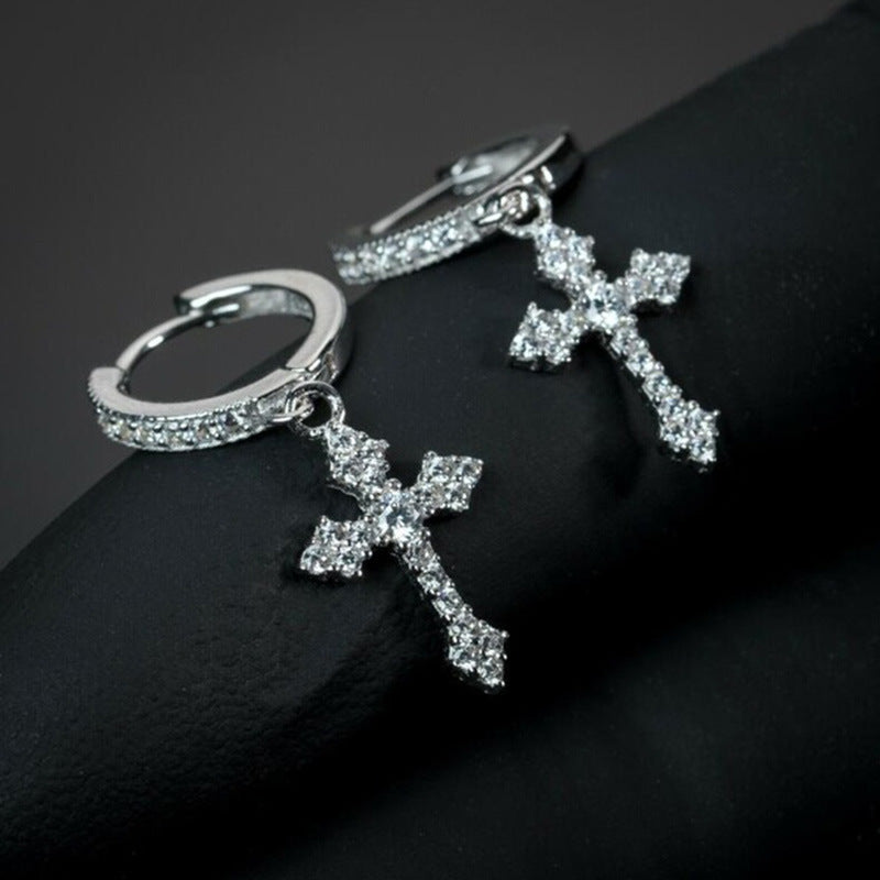 Cross Men's And Women's Earrings Europe And America-Jewearrings