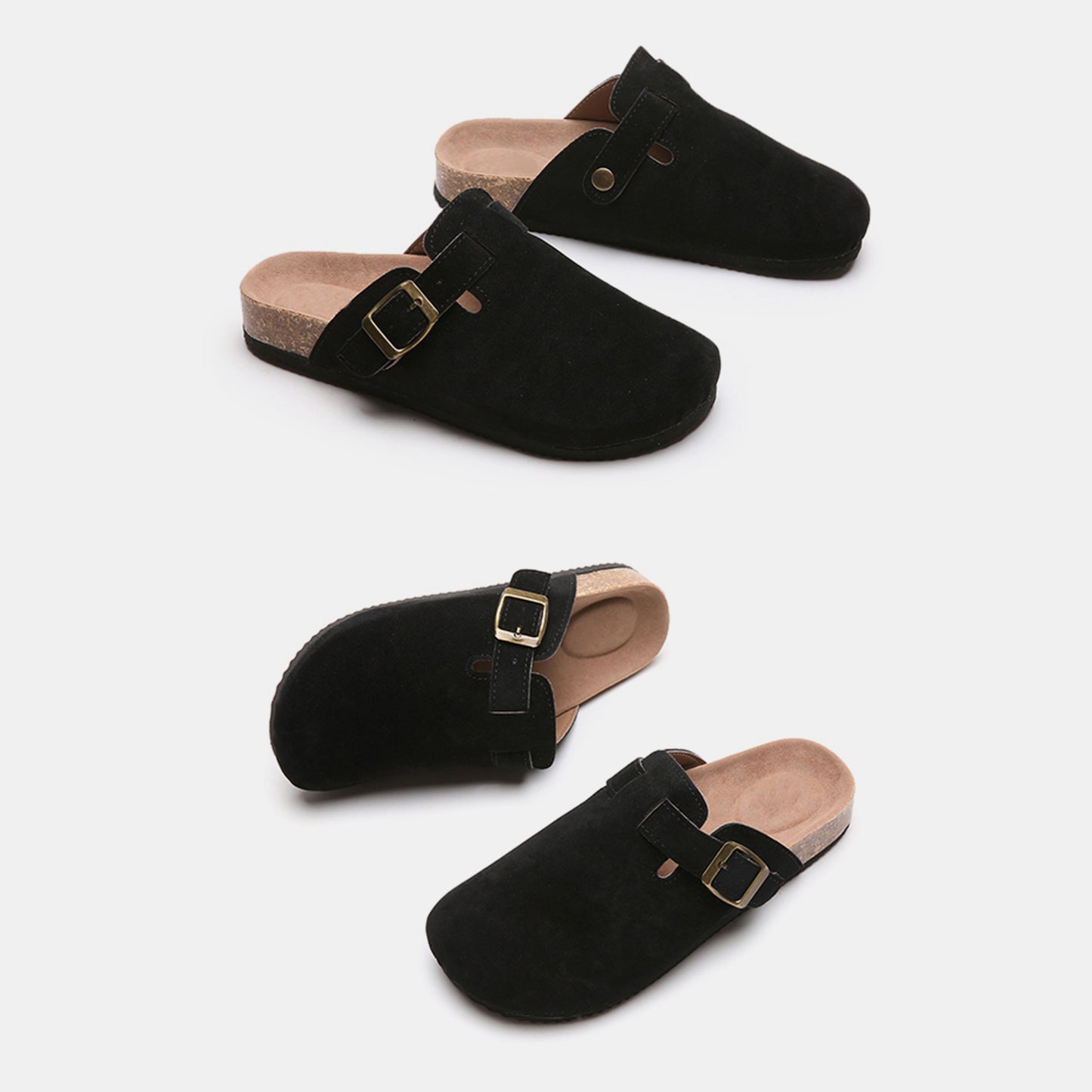 Suede Closed Toe Buckle Slide-Jewearrings