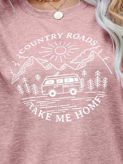 COUNTRY ROADS TAKE ME HOME Graphic Tee-Jewearrings