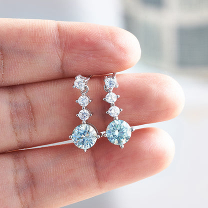 Fashion Stud Earrings Female Color Moissanite-Jewearrings