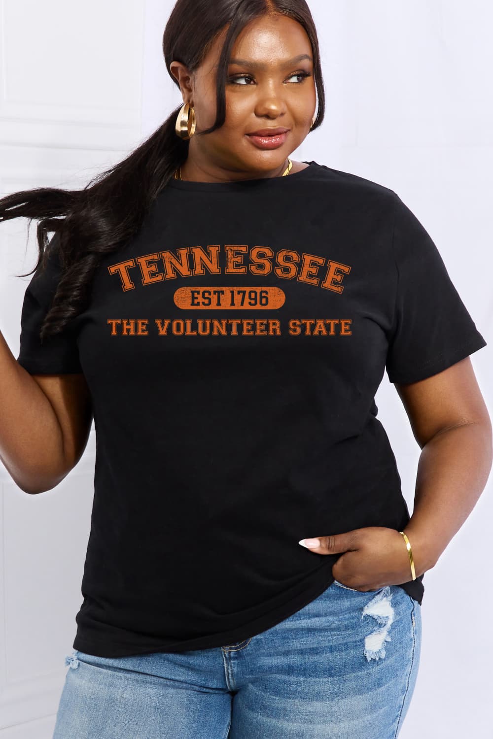 Simply Love Full Size TENNESSEE EST 1796 THE VOLUNTEER STATE Graphic Cotton Tee-Jewearrings