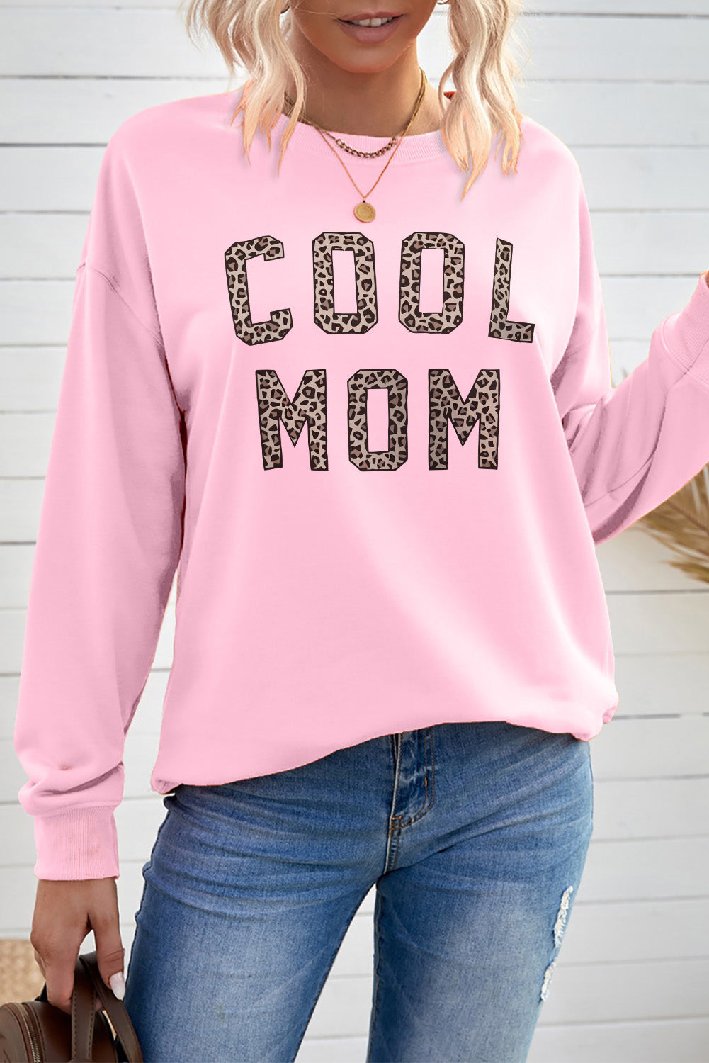 COOL MOM Graphic Drop Shoulder Sweatshirt-Jewearrings