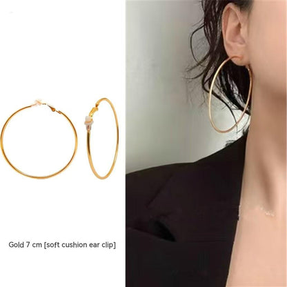 Simple Ear Clip Sterling Silver Earrings For Women-Jewearrings