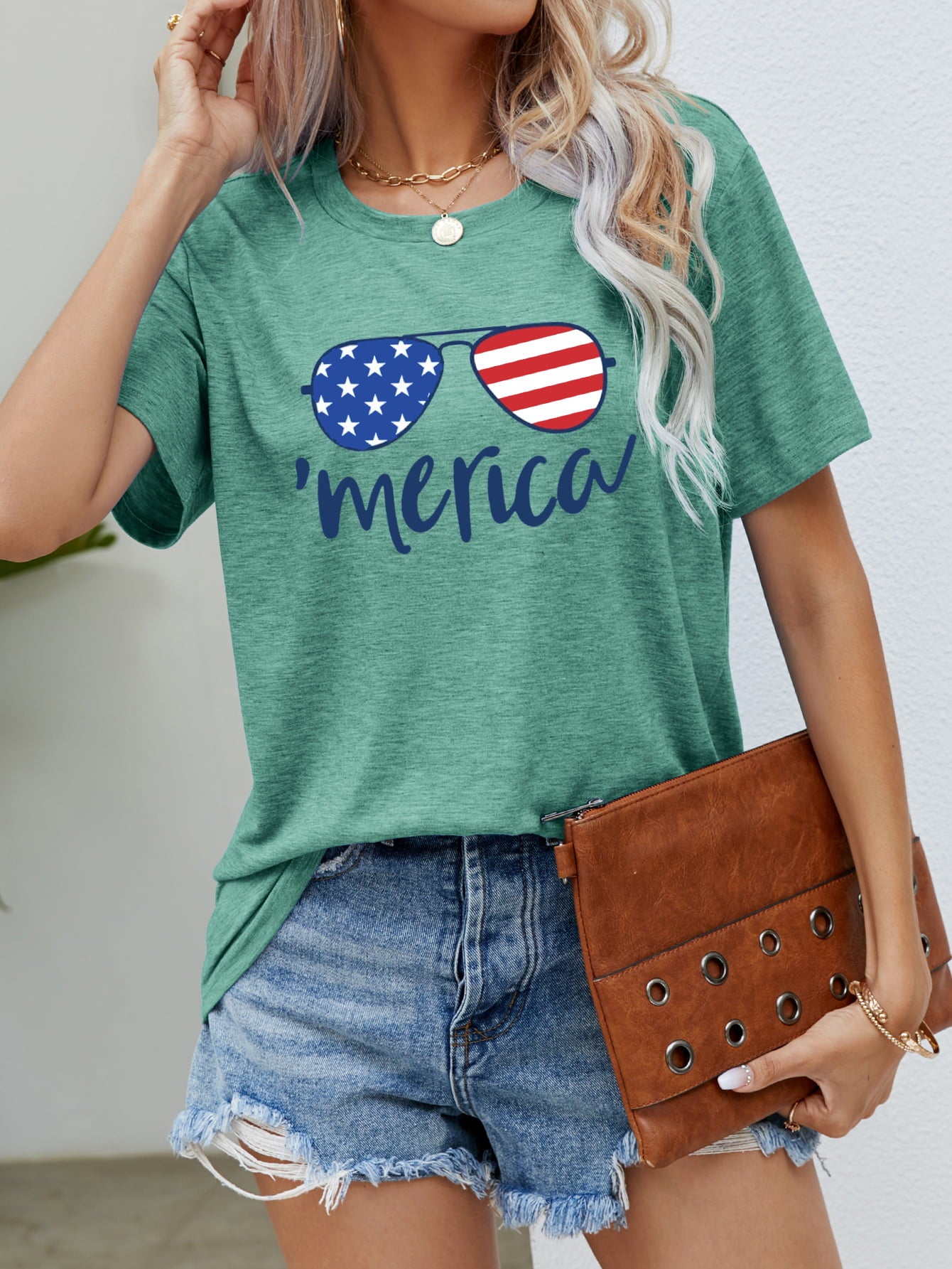 US Flag Glasses Graphic Tee-Jewearrings