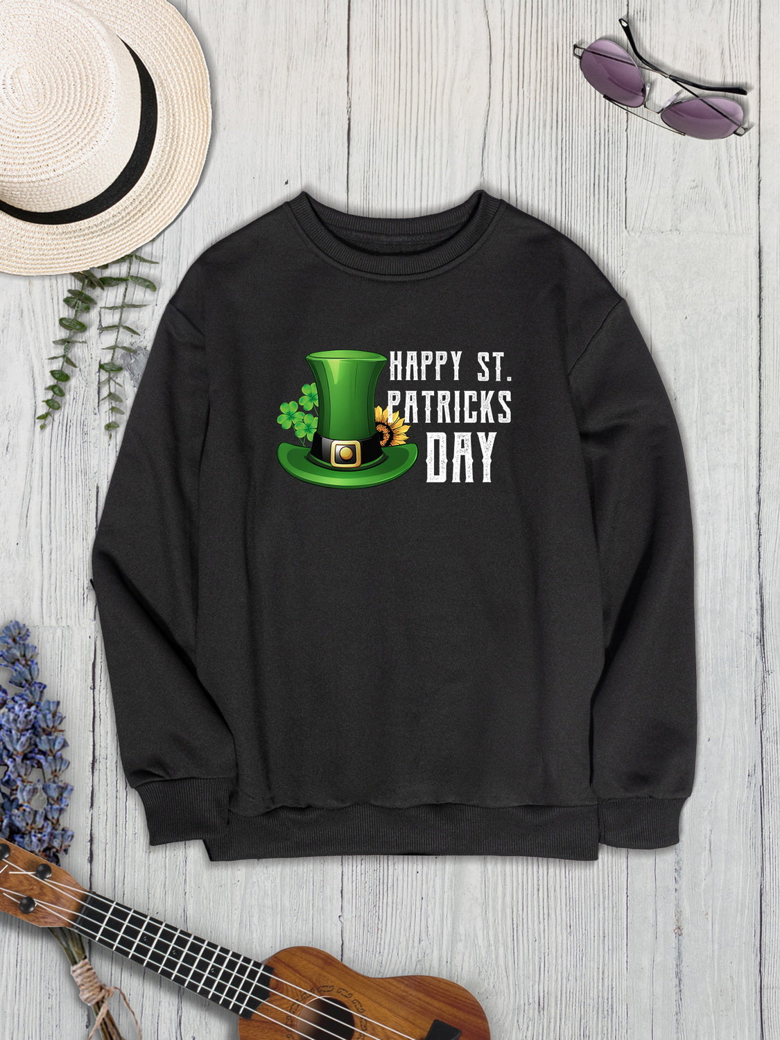 HAPPY ST. PATRICKS DAY Dropped Shoulder Sweatshirt-Jewearrings