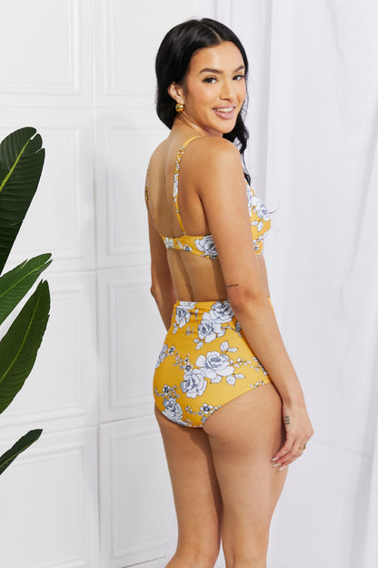 Marina West Swim Take A Dip Twist High-Rise Bikini in Mustard-Jewearrings