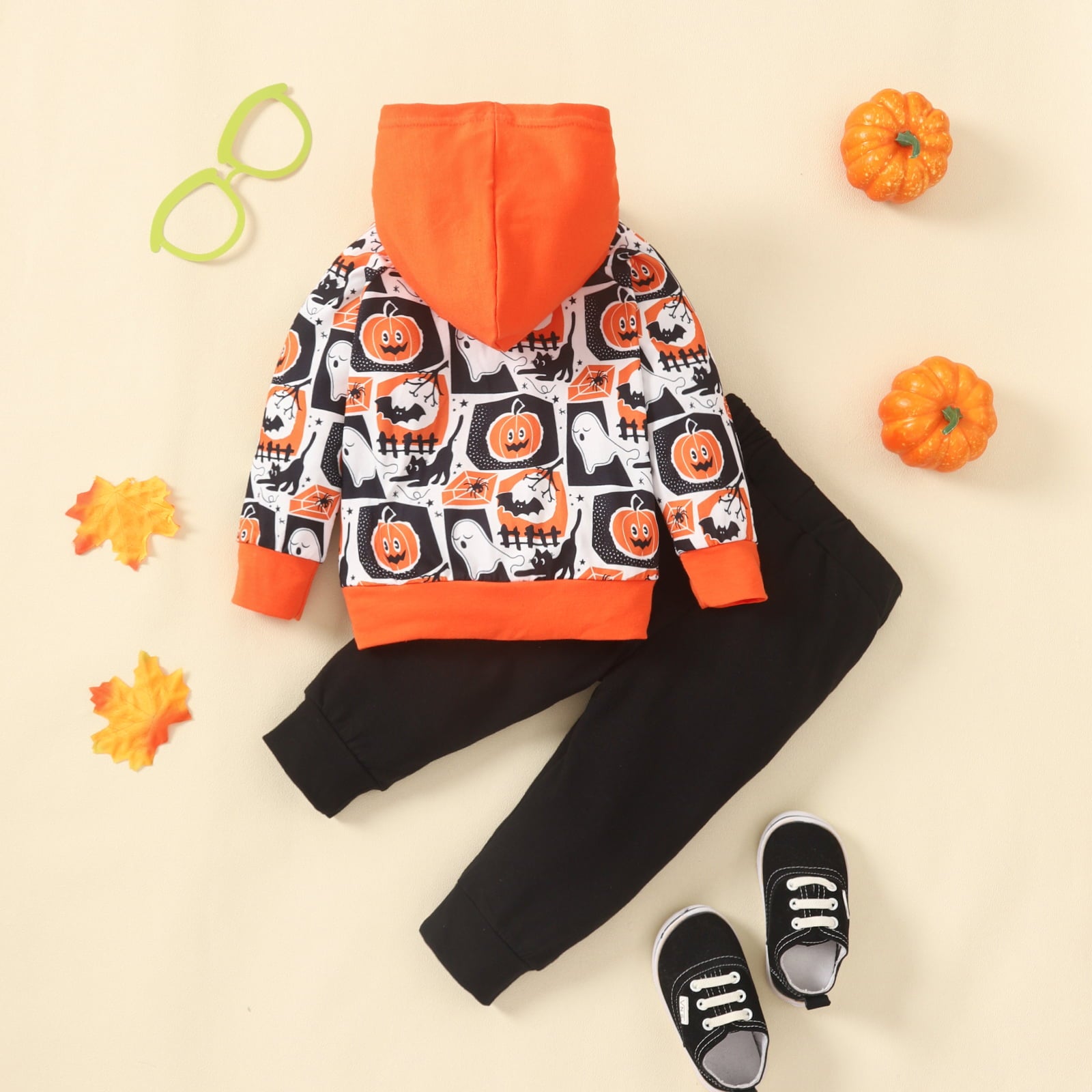 Printed Long Sleeve Hoodie and Pants Set-Jewearrings