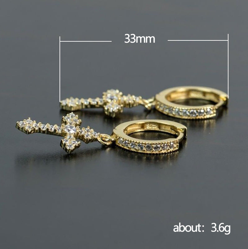 Cross Men's And Women's Earrings Europe And America-Jewearrings