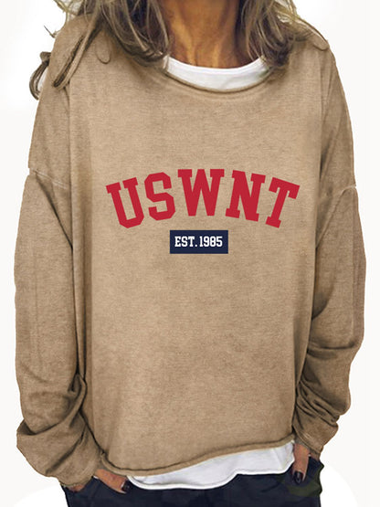 USWNT Round Neck Long Sleeve Sweatshirt-Jewearrings