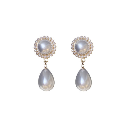 Women's Pearl Metal Alloy Earrings-Jewearrings