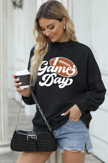 GAME DAY Graphic Drop Shoulder Sweatshirt-Jewearrings