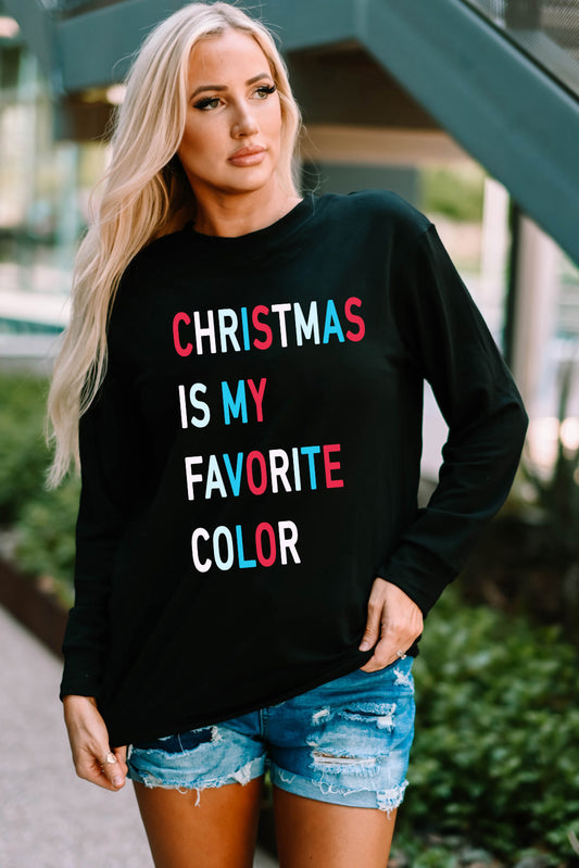 CHRISTMAS IS MY FAVORITE COLOR Graphic T-Shirt-Jewearrings