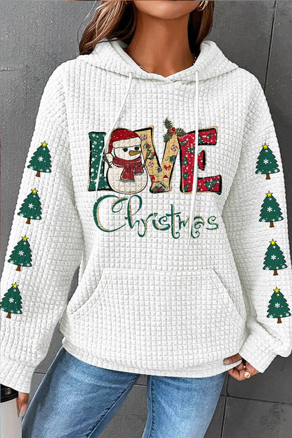 LIVE CHRISTMAS Drawstring Long Sleeve Hoodie-Jewearrings