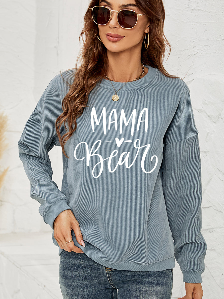 MAMA Graphic Round Neck Sweatshirt-Jewearrings