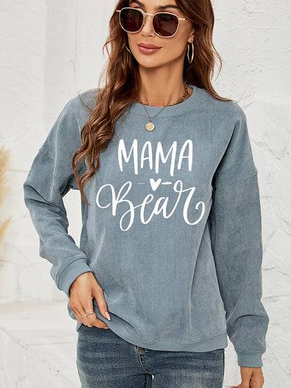 MAMA Graphic Round Neck Sweatshirt-Jewearrings