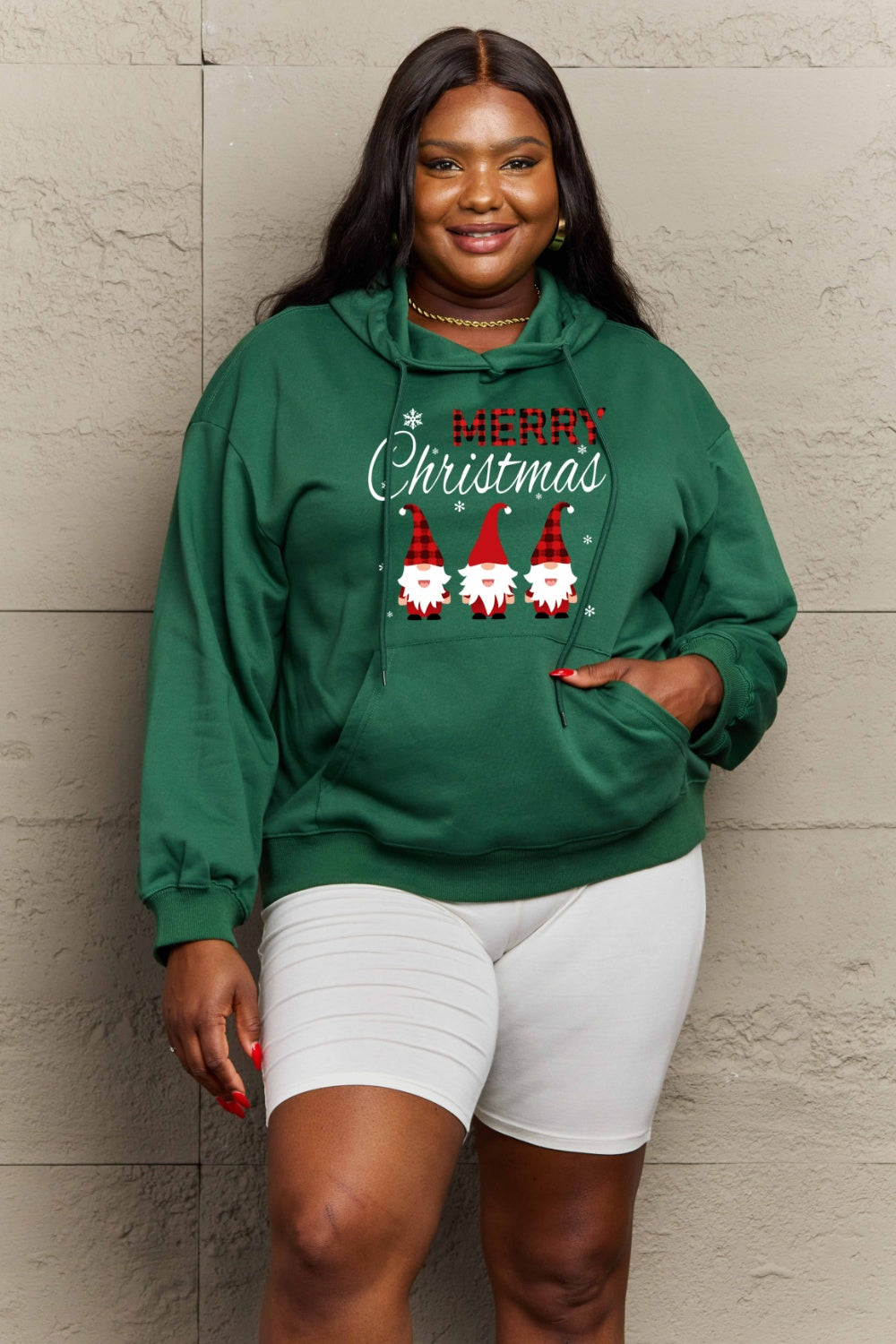 Simply Love Full Size MERRY CHRISTMAS Graphic Hoodie-Jewearrings