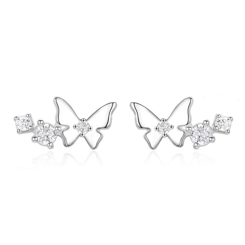 S925 Sterling Silver Mini Versatile Butterfly Earrings-Jewearrings