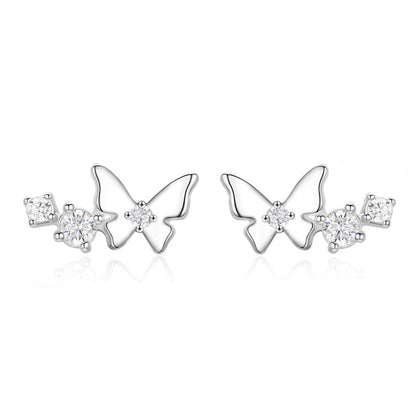 S925 Sterling Silver Mini Versatile Butterfly Earrings-Jewearrings