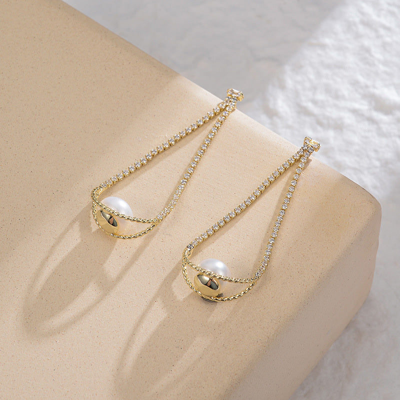 Temperament Female Gentle And Thin Natural Pearl Earrings-Jewearrings